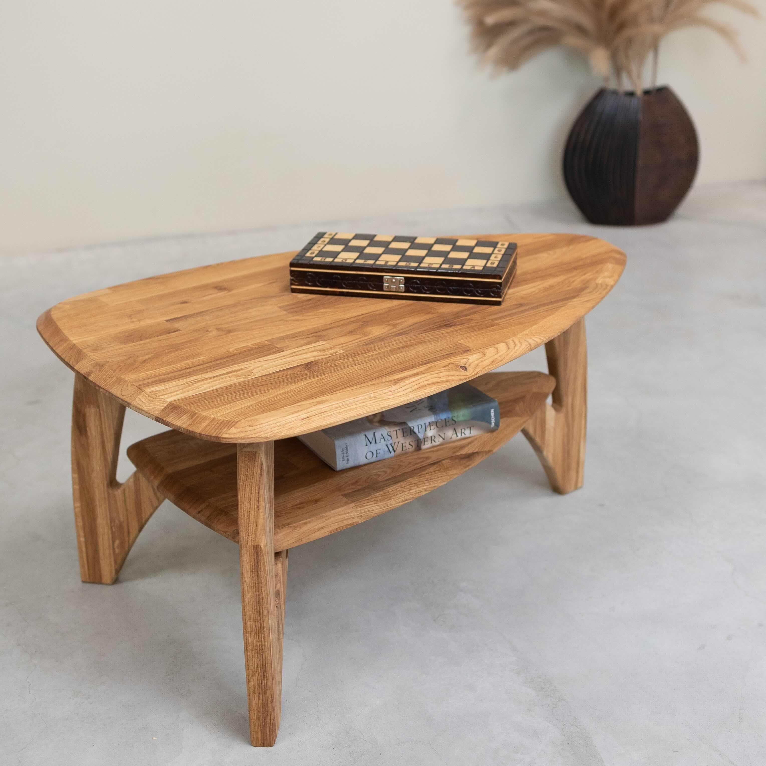 Table basse en bois massif de chêne Vankel